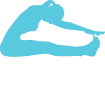 A silhouette of a woman doing yoga on a black background.